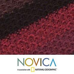 Alpaca Wool Blend 'Morning Sunrise' Poncho (Peru)