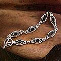 Sterling Silver 'Eye of the Night' Smoky Quartz Bracelet (India)
