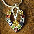 Sterling Silver 'Rainbow Wreath' Multi-gemstone Necklace (India)