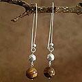 Sterling Silver 'To the Future' Tiger's Eye Earrings (Peru)