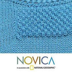 Alpaca Wool Blend 'Sky Blue Charisma' Sweater (Peru)