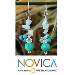 Sterling Silver 'Morning Skies' Multi-gemstone Earrings (Thailand)