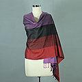 Handcrafted Silk 'Ruby Amethyst' Shawl (India)