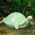 Ceramic 'Lucky Turtle' Celadon Sculpture (Thailand)