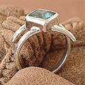 Sterling Silver 'Azure Blue' Topaz Solitaire Ring (India)