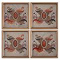 Set of 4 Glass 'Colonial Sand' Coasters (Peru)