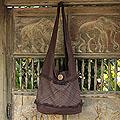 Cotton 'Burnt Sugar' Medium Shoulder Bag (Thailand)