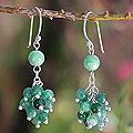 Sterling Silver 'Abundance' Jade Earrings (Thailand)