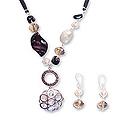 Sterling Silver 'Dream' Multi-gemstone Pearl Necklace (8 mm) (Mexico)