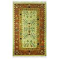 Hand-woven Wool 'Rajasthan Sunset' Brown Rug (5x8) (India)