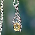 Sterling Silver 'Sun Bouquet' Citrine Necklace (India)