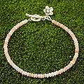 Silver 'Blossoming Hope' Pink Opal Bracelet (Thailand)