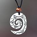 Bone 'Stargazer' Polyester Necklace (Indonesia)
