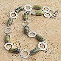 Silver 'Olive' Serpentine Link Necklace (Peru)