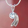 Sterling Silver 'Shooting Star' Blue Topaz Necklace (India)