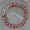 Gold Vermeil 'Petals' Garnet Bracelet (India)