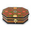 Handcrafted Wood 'Red Wine Octagon' Jewelry Box (India)