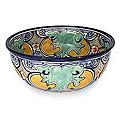 Ceramic Handcrafted 'Green Wave' Serving Bowl (Mexico)