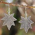 Sterling Silver 'Autumn Maple' Dangle Earrings (Thailand)