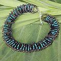 Serpentine 'Green Night' Beaded Choker (Thailand)