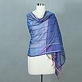 Cotton and Silk 'Maheshwari Blue' Shawl (India)