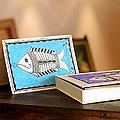 Set of 8 Paper 'Fish of Bihar' Madhubani Greeting Cards (India)