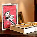 Set of 8 Paper 'Birds of Mithila' Madhubani Greeting Cards (India)