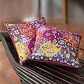 Set of 2 Cotton 'Ubud Fire' Cushion Covers (Indonesia)