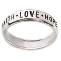 Sterling Silver Faith Love Hope Ring