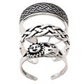 Sterling Silver Celtic Sun Toe Ring Set