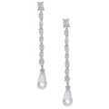 Icz Stonez Sterling Silver CZ Briolette Teardrop Dangle Earring