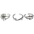 Sterling Silver Sea Life Toe Rings (Set of 3)