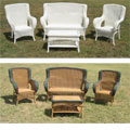 Four-piece Wicker Square-back Patio Set