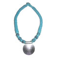 Indian Beedies Interesting Tip Turquoise Spiral Necklace (India)