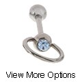 Straight Barbell with Jewel Ball Venus Hoop