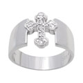 Tressa Sterling Silver CZ Cross Ring
