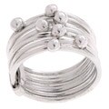 Sterling Silver Banded Bead Ring