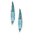 Sterling Silver and Inlay Turquoise Earrings