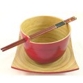 Bamboo Bowl, Plate & Chopstick Set (Vietnam)
