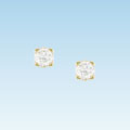 14-kt. Gold 1/10 Ct. TDW Diamond Child Stud Earrings Closed Screw Back (I-J/ I1-I2)