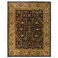Handmade Heritage Sultanabad Charcoal Grey/ Ivory Wool Rug (6'x9')