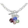 Sterling Silver Murano Glass Toggle Necklace