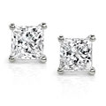 Platinum 1ct TDW Princess Diamond Stud Earrings