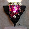 Tiffany-style Red Star Wall Lamp
