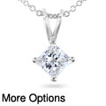 14k Gold 1/2-ct Princess Diamond Solitaire Pendant (H-I, I1-I2)