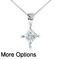 14k Gold 1/3ct TDW Princess Diamond Solitaire Pendant (H-I, SI1-SI2)