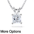 14k Gold 1/2ct Princess Diamond Solitaire Pendant (G-H, VS1-VS2)