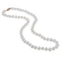 DaVonna 14k Gold White Freshwater Pearl 18-inch Necklace (6.5-7 mm)