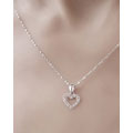 14k White Gold Diamond Heart Pendant