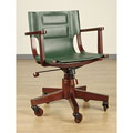 Dark Wood Hunter Leather Office Chair